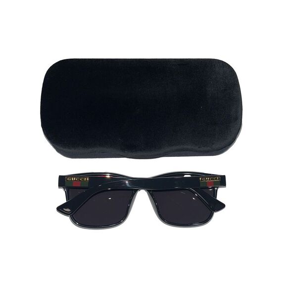 Gucci GG0746S-001 Matte Black Square Sunglasses with Grey Lenses - Picture 7 of 7